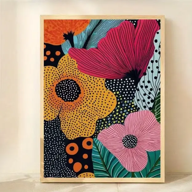 Vibrant Polka Bloom
